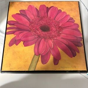 Vibrant Floral Wall Art in Pink and Yellow